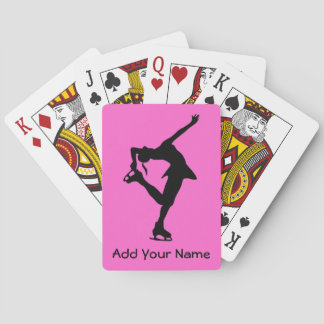 Personalized Pink Figure Skater Playing Cards
