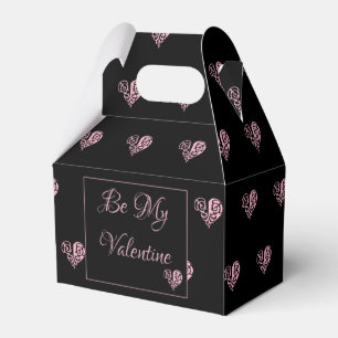 Personalized Pink Filigree Heart Favor Box