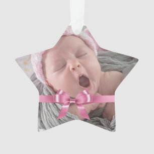Personalized Pink First Christmas Ornament