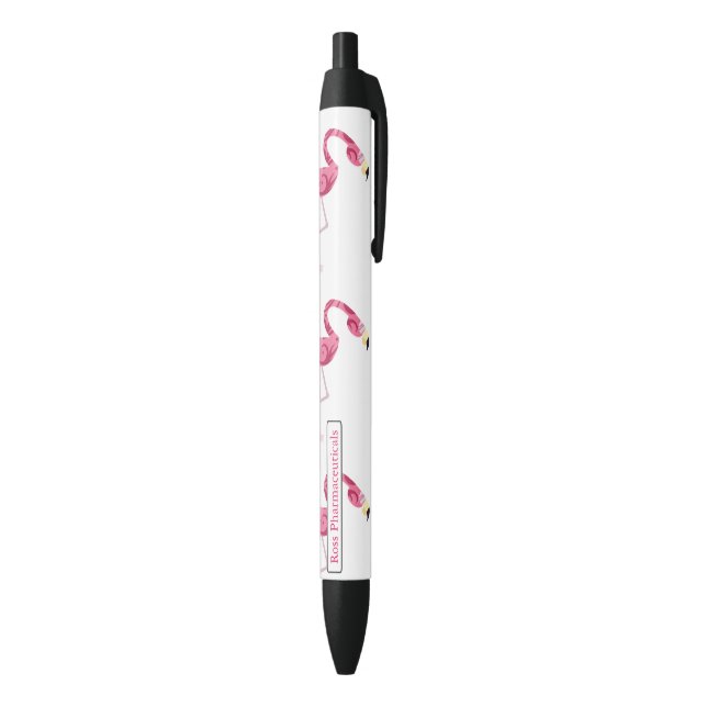 Personalized Pink Flamingo Bird Black Ink Pen (Bottom (Vertical))