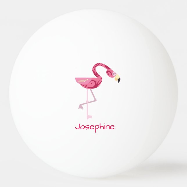 Personalized Pink Flamingo Bird Ping Pong Ball (Front)