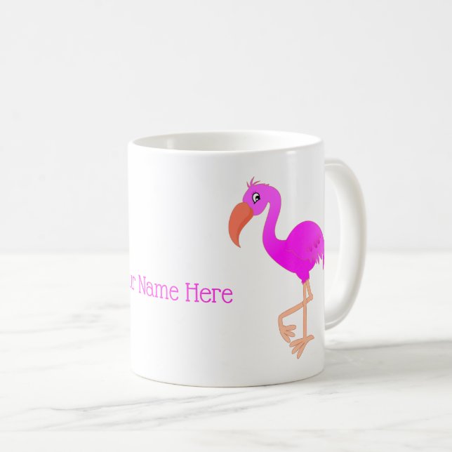 Personalized Pink Flamingo Mug with Custom Name (Front Right)