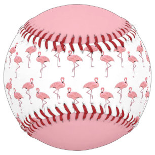 Personalized Pink Flamingo Pattern Trendy Softball