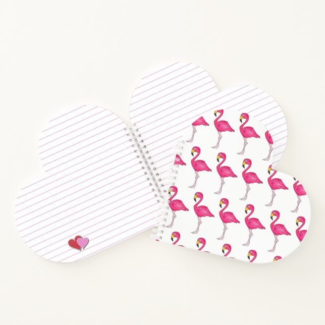 Personalized Pink Flamingo Tropical Island Bird Notebook (Inside)