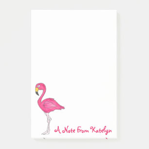 Personalized Pink Flamingo Tropical Island Bird Post-it Notes