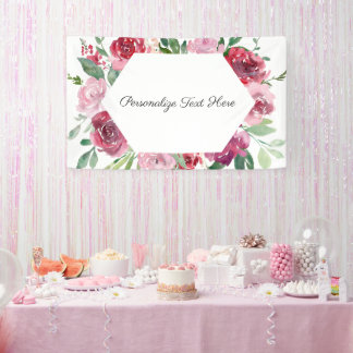 Personalized Pink Floral Banner 
