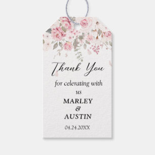 Personalized Pink Floral Bouquet Gift Tags