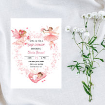 Personalized Pink Floral Fairy Baby Shower