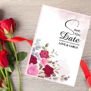 Personalized Pink Floral Flower Wedding Invitation