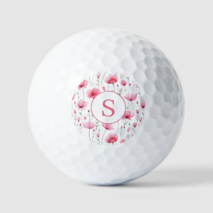 Personalized Pink Floral Golf Balls
