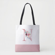 Personalized Pink Floral Monogram Letter N