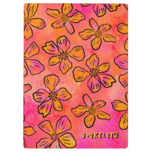 Personalized Pink Floral Pop Art Clipboard