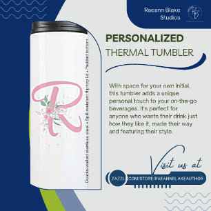 Personalized Pink Floral Thermal Tumbler