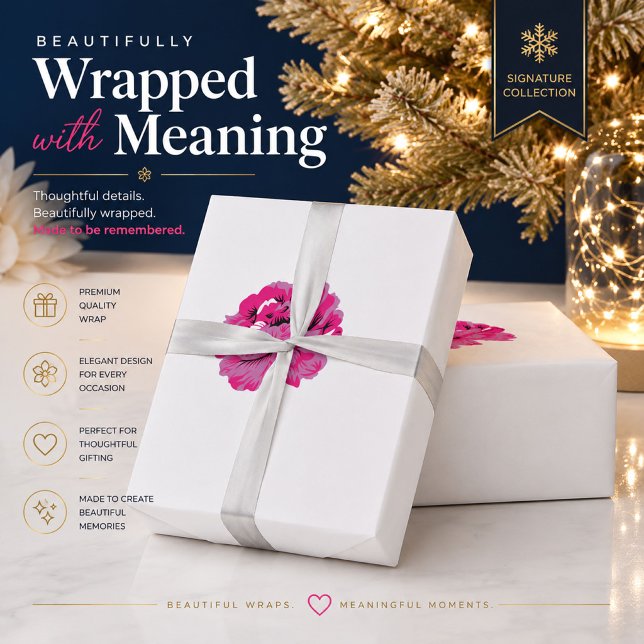Personalized Pink Floral Wrapping Paper (Creator Uploaded)