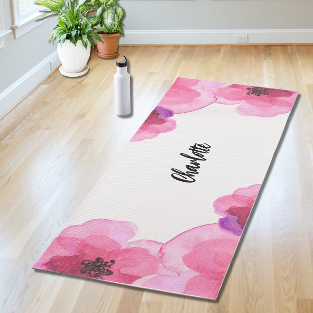 Personalized Pink Floral Yoga Mat (Creator Uploaded)