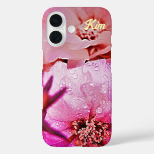 Personalized Pink Flower Apple iPhone Case