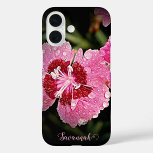 Personalized Pink Flower Apple iPhone Case