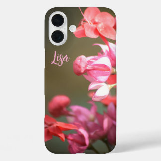 Personalized Pink Flower Apple iPhone Case