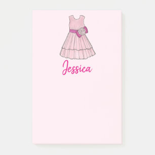 Personalized Pink Flower Girl Dress Wedding Party Post-it Notes