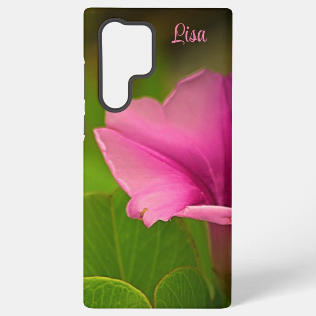 Personalized Pink Flower Samsung Case (Back)