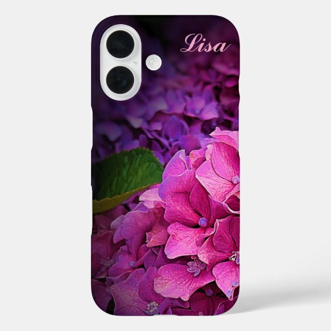 Personalized Pink Flower Sturdy iPhone Case (Back)