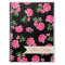 Personalized Pink flowers & stylish black notebook