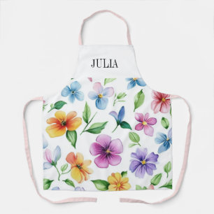 Personalized Pink French Floral Toile Apr Apron