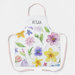 Personalized Pink French Floral Toile Apr Apron
