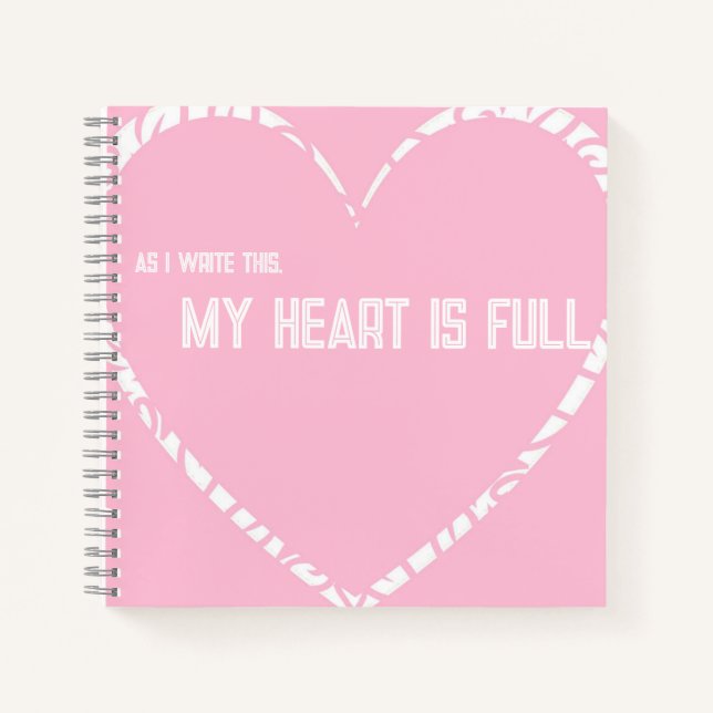 Personalized Pink Full Heart Square Journal (Front)