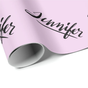 Personalized pink gift wrap for Jennifer Custom