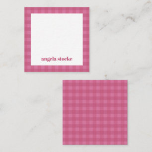 Personalized Pink Gingham Card