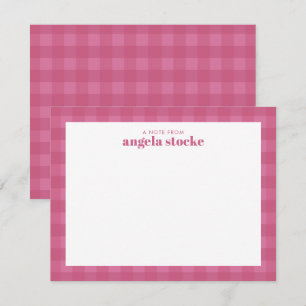 Personalized Pink Gingham Card