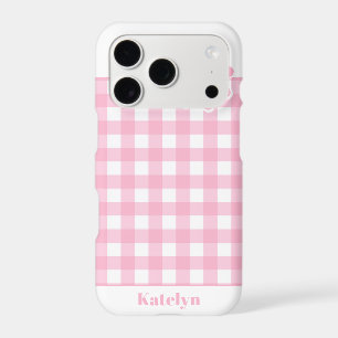 Personalized Pink Gingham Plaid