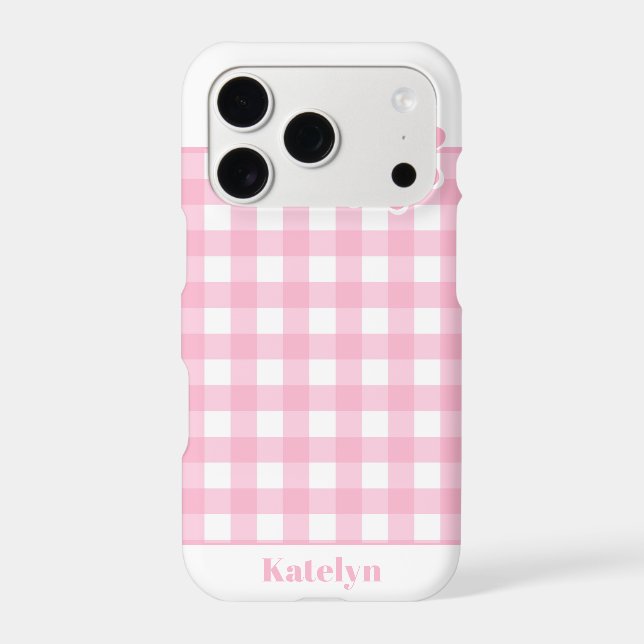 Personalized Pink Gingham Plaid (Back)