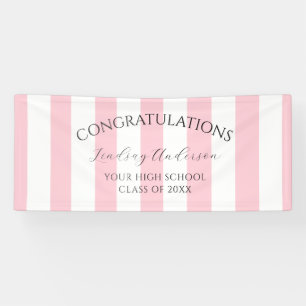 Personalized Pink Girls Graduation Banner