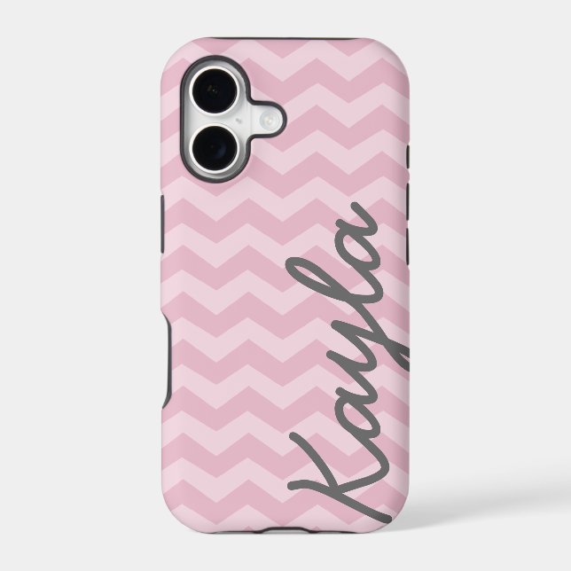 Personalized Pink Girly Chevron Pattern (Back)