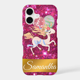 Personalized Pink Glitter and Unicorn