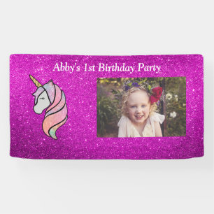 Personalized Pink Glitter   Banner