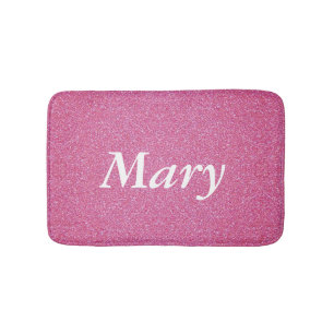 Personalized Pink Glitter Bath Mat