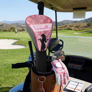 Personalized Pink Glitter Golf Head Cover