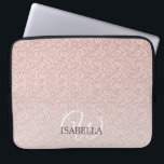 Personalized Pink Glitter Ombre Name Monogram Laptop Sleeve<br><div class="desc">Chic faux pink glitter design with ombre effect,  the pink glitter fades onto a white background. You can personalize these elegant laptop sleeve with your name and monogram or other text. Perfect personalized gift laptop sleeve. If you need any help or matching products,  please contact us through our store.</div>