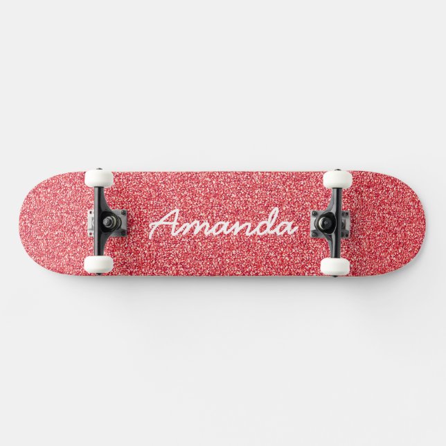 Personalized Pink Glitter skateboard (Horz)