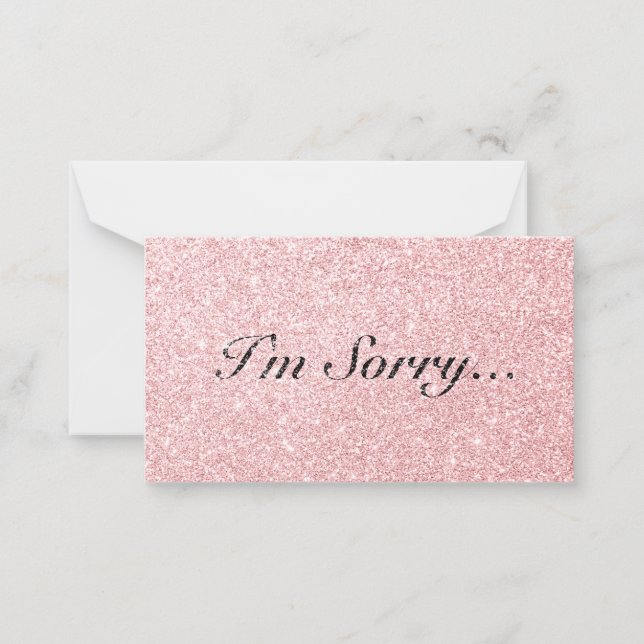 Personalized Pink Glitter Style I'm Sorry Card (Front)