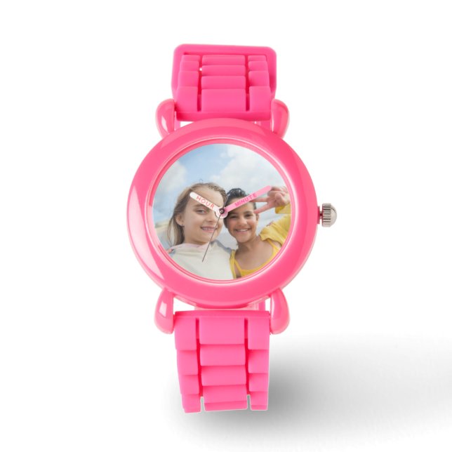 Personalized Pink Glitter Watch: Custom BFF Photo  Watch (Front)