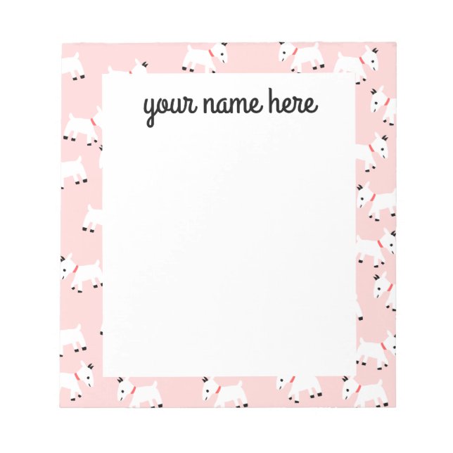 Personalized Pink Goats Notepad (Front)