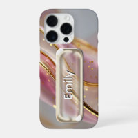 Personalized Pink Gold Glass UI Button Name 