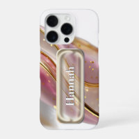 Personalized Pink Gold Glass UI Button Name 