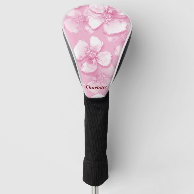 Personalized Pink    Golf Head Cover (Front)