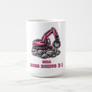 Personalized Pink Grabber Excavator Coffee Mug
