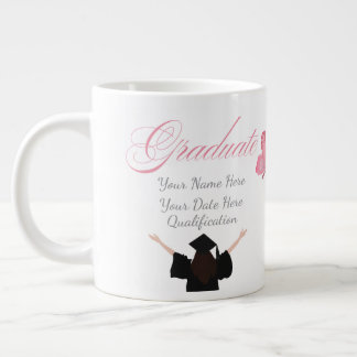 Personalized Pink Graduate Gift, Custom Name  Large Coffee Mug